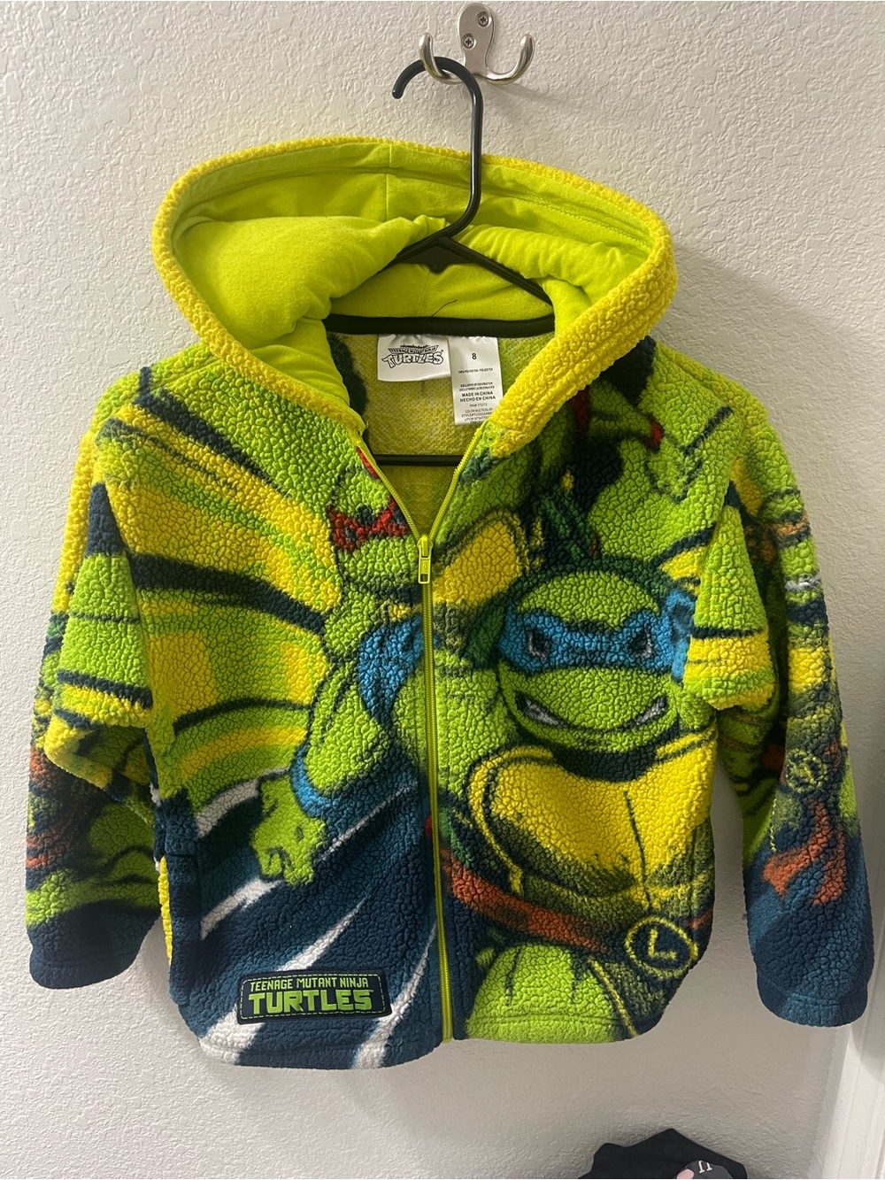 Nickelodeon Teenage Mutant Ninja Turtles Lime Green Hooded Fleece Jacket